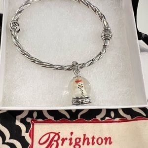BRIGHTON BANGLE SILVER BRACELET WITH SNOWMAN CHARM
